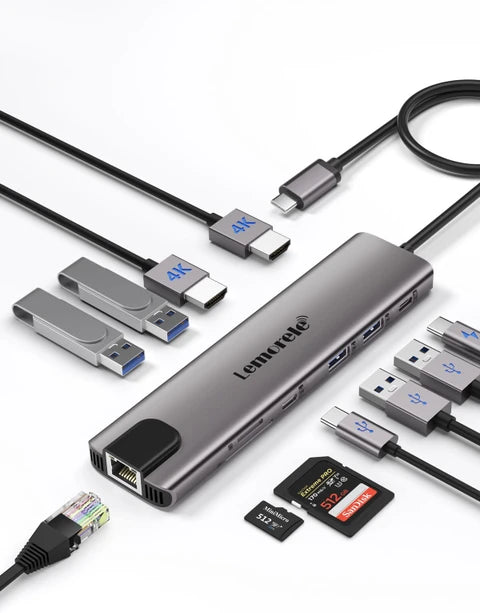 11-in-1 USB-C Hub Multiport Adapter - 4K HDMI & 100W PD